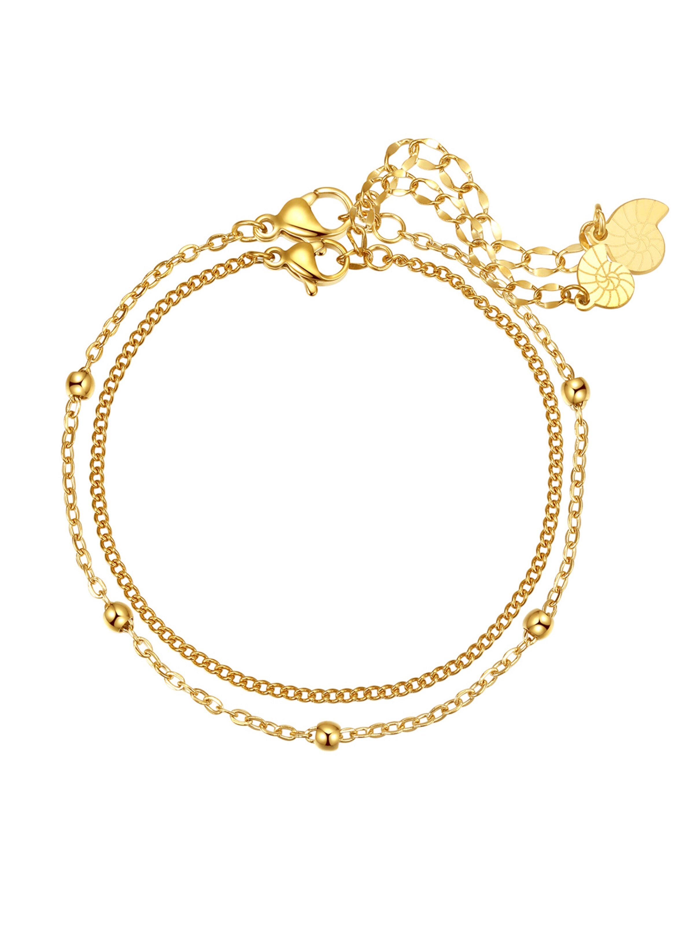 Hey Happiness - Pulsera 'Fine Duo' en oro: frente