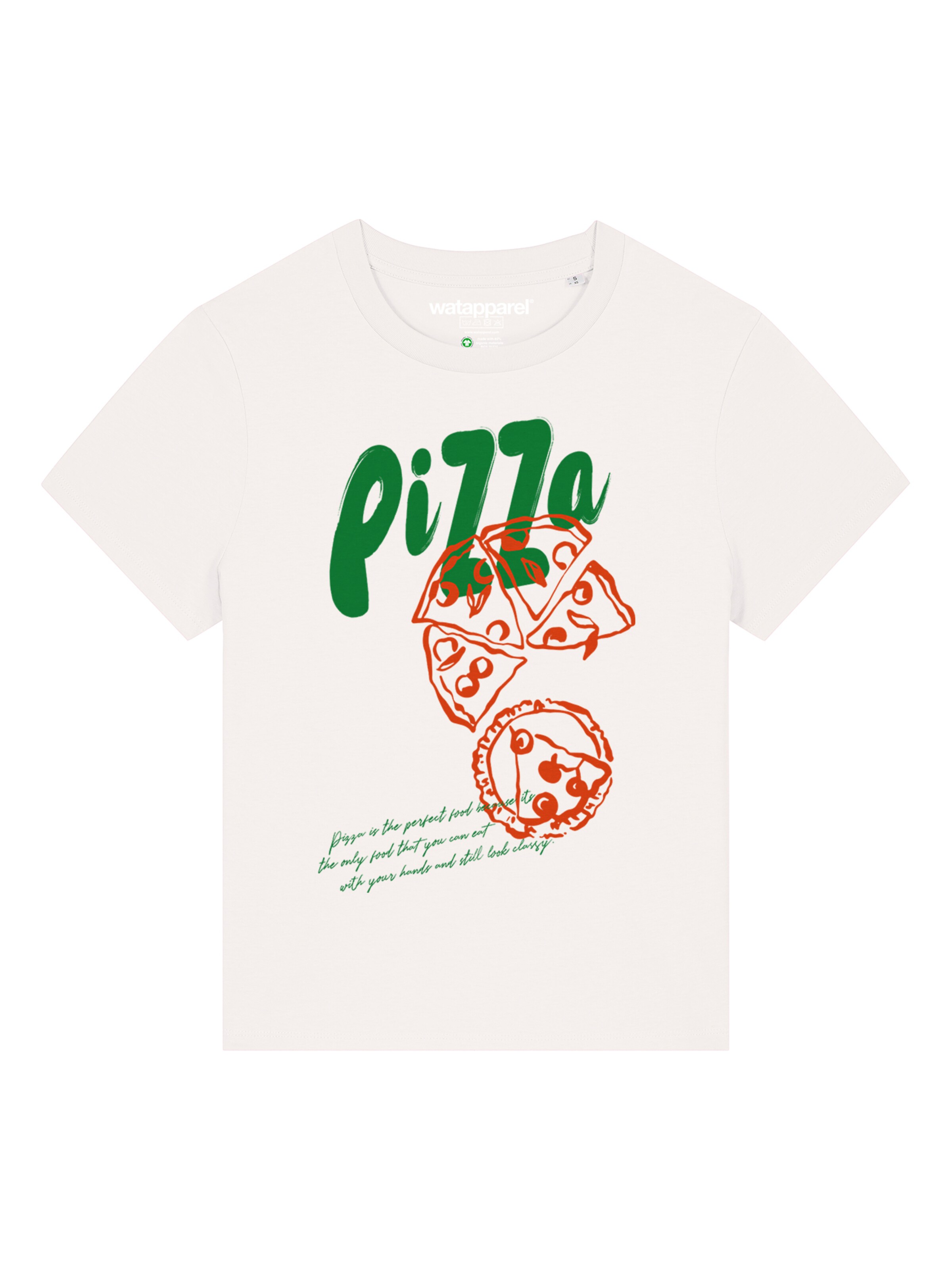 Watapparel Shirt 'Pizza' in White: front