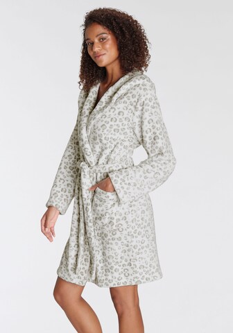 LASCANA Short Bathrobe in Grey: front