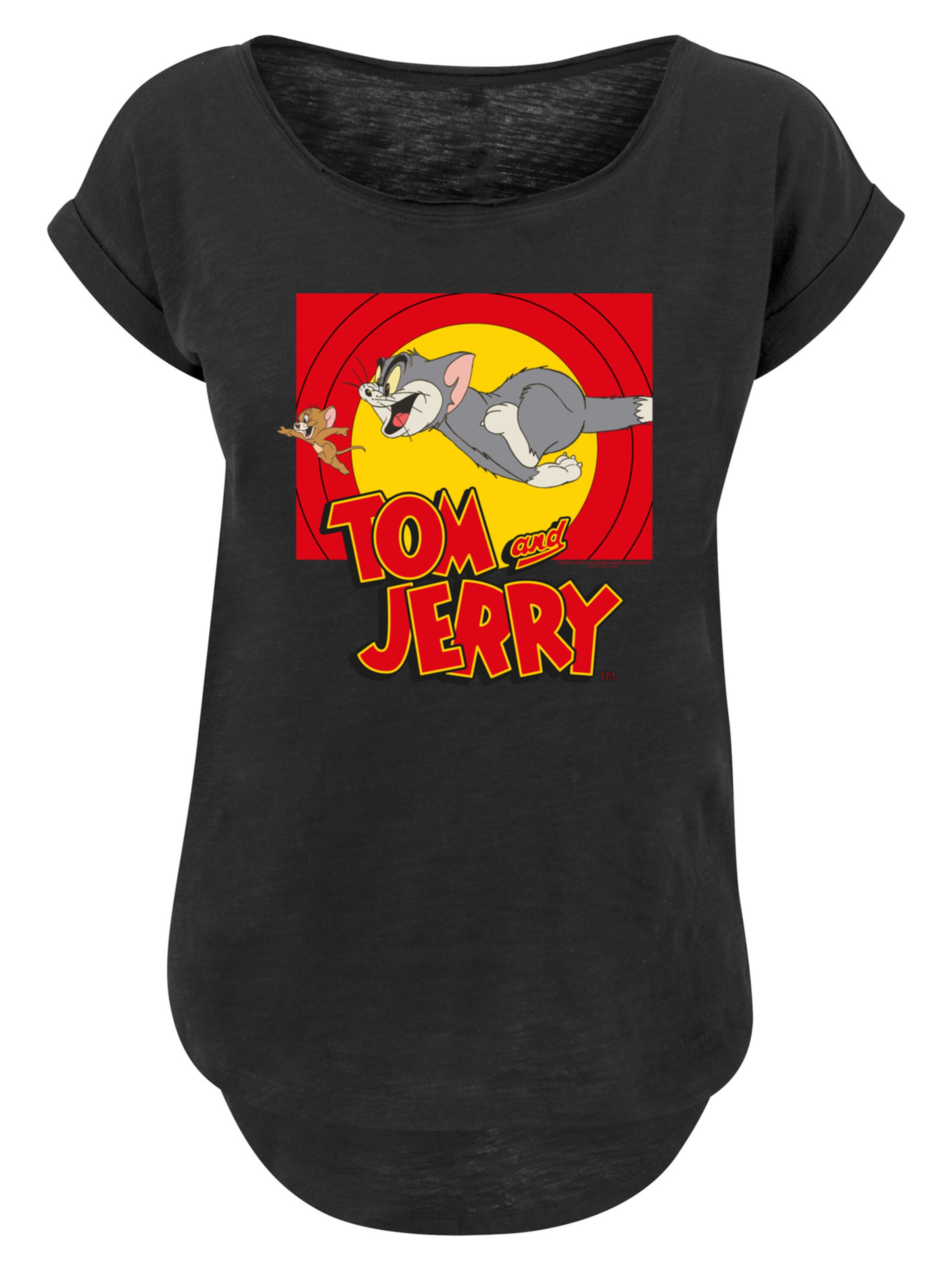 T-shirt 'Tom and Jerry TV Serie Chase Scene' F4NT4STIC en noir : devant