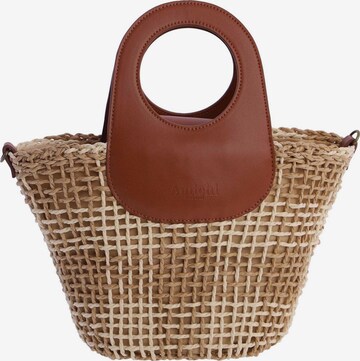 Amichi - Bolso de mano 'Bolso de mano para mujer Nacre de fibras naturales con cremallera' en beige: frente