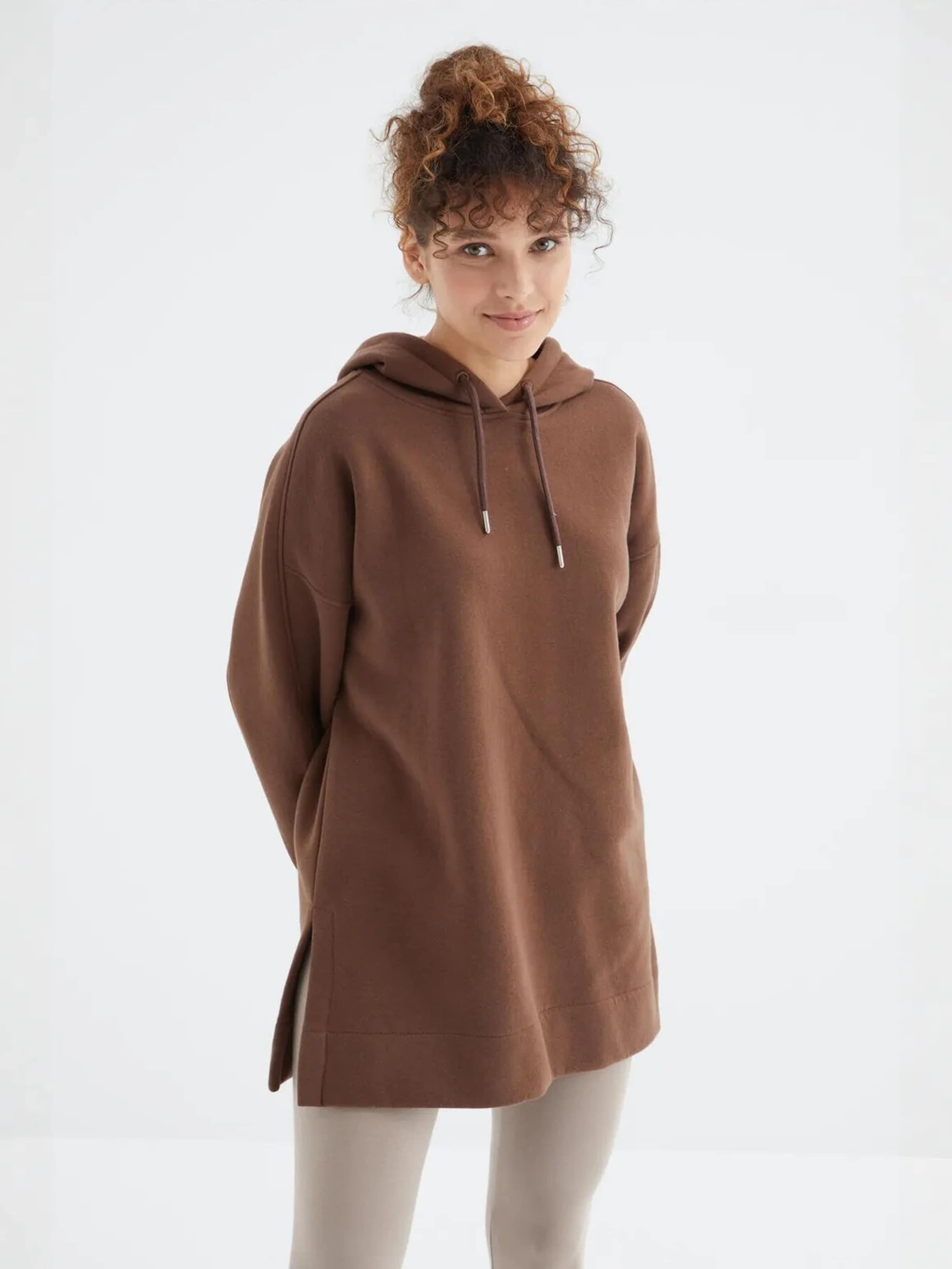 Sweat-shirt Tommy Life en marron : devant
