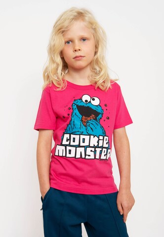 LOGOSHIRT Shirt 'Sesamstraße' in Pink: predná strana