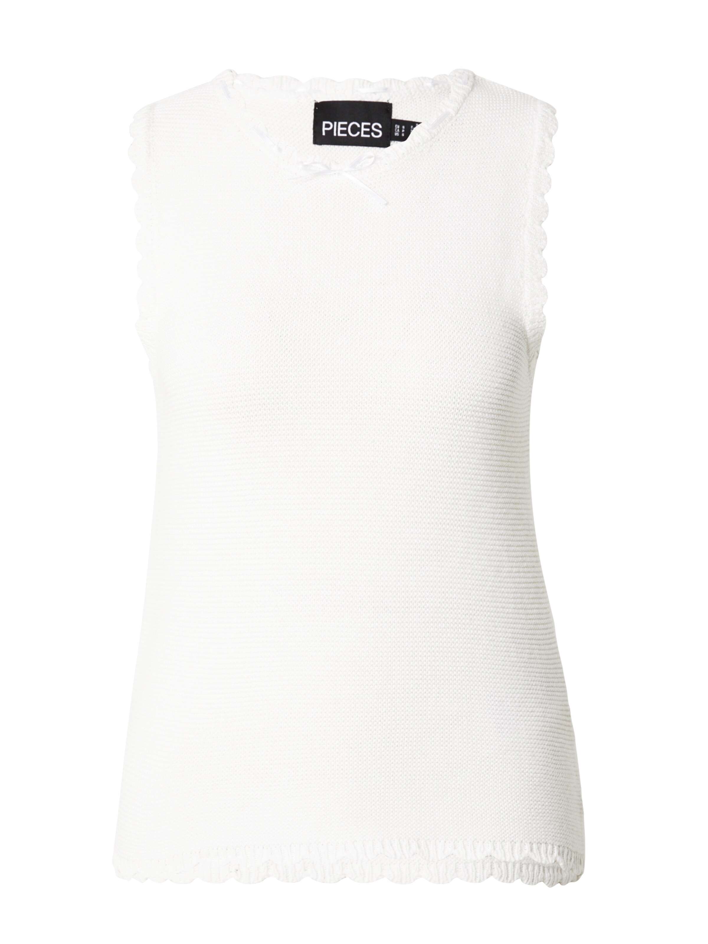 PIECES Πλεκτό τοπ σε λευκό: μπροστά