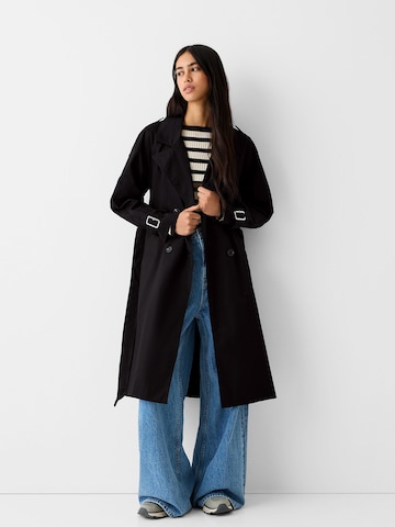 Bershka Mantel in Schwarz