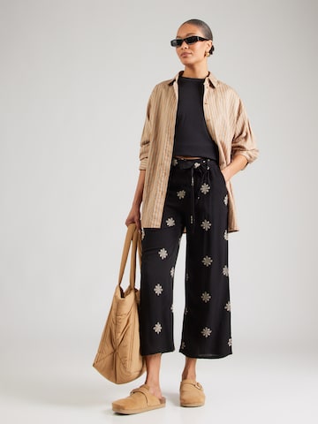 Hailys Wide Leg Laskoshousut 'Ci44ne' värissä musta