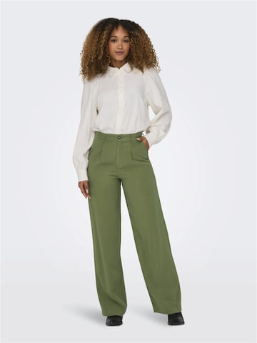 ONLY Wide leg Pleat-Front Pants 'Aris' in Green