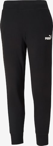 PUMA Tapered מכנסי ספורט 'Essential' בשחור: מלפנים