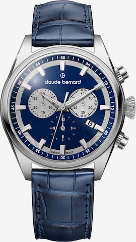 Claude Bernard Analog Watch 'Proud Heritage Chronograph' in Blue: front