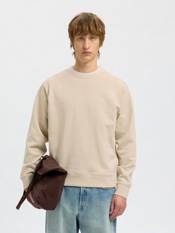 SELECTED Sweatshirt i beige: forside