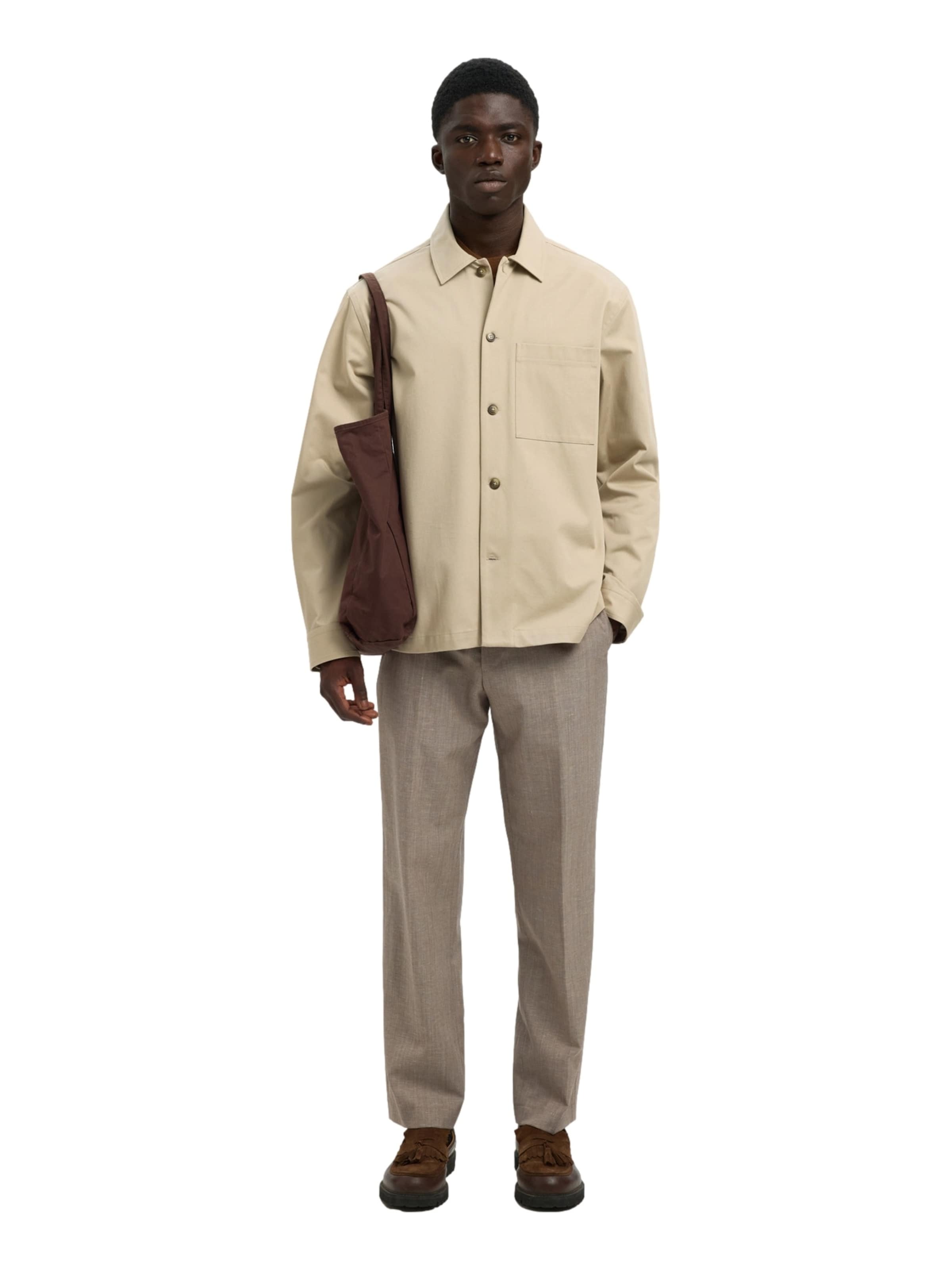 SELECTED Классический крой Демисезонная куртка 'SLHTate' в Бежевый