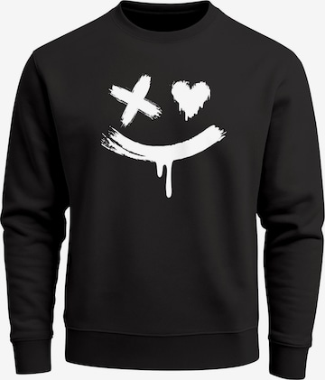 Neverless Sweatshirt 'Creepy Smile' in Schwarz: Vorderseite