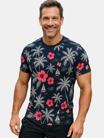Maglia funzionale 'Line One Rundhals T-Shirt mit Print' di Line One in blu