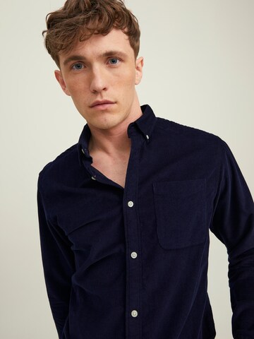 JACK & JONES Regular fit Button Up Shirt in Blue