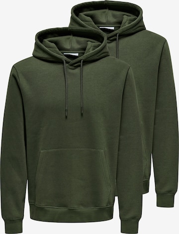 Only & Sons Sweatshirt 'Connor' in Green: front