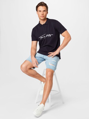 Tricou 'Signature' de la TOMMY HILFIGER pe albastru