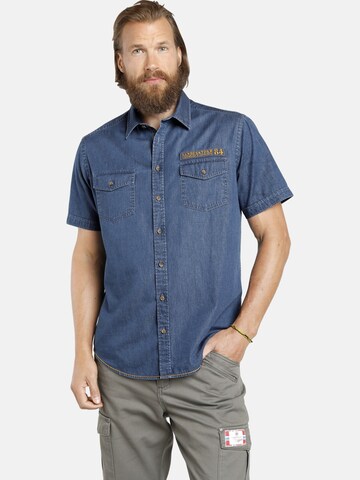 Jan Vanderstorm Comfort fit Overhemd 'Joar' in Blauw: voorkant