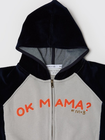 Maru + Bo Sweatshirt 'VELOUR SLEEVE ZIP-UP HOODIE' i sort