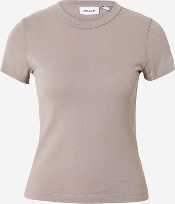 T-shirt WEEKDAY en gris : devant