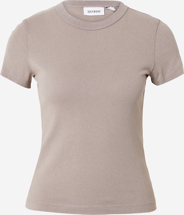 T-shirt WEEKDAY en gris : devant