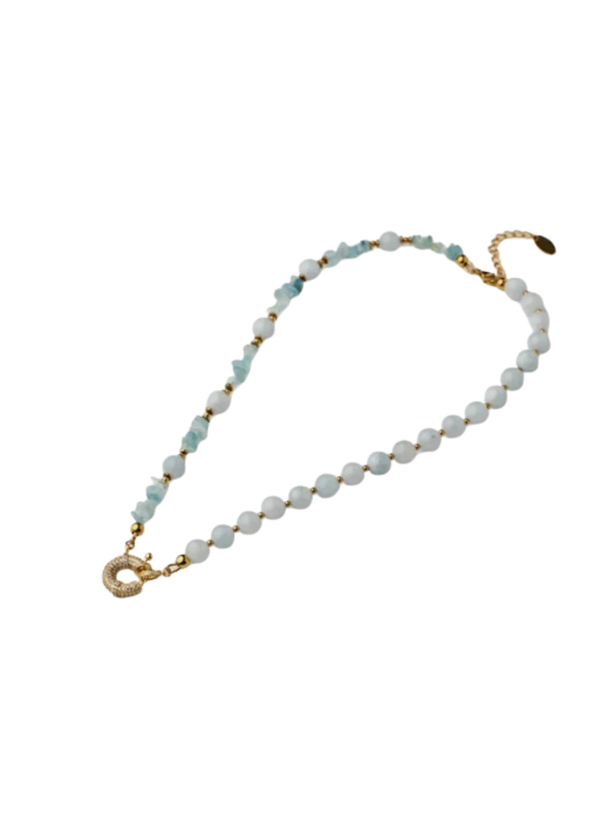 THE GEM STORIES JEWELRY Αλυσίδα σε μπλε: μπροστά