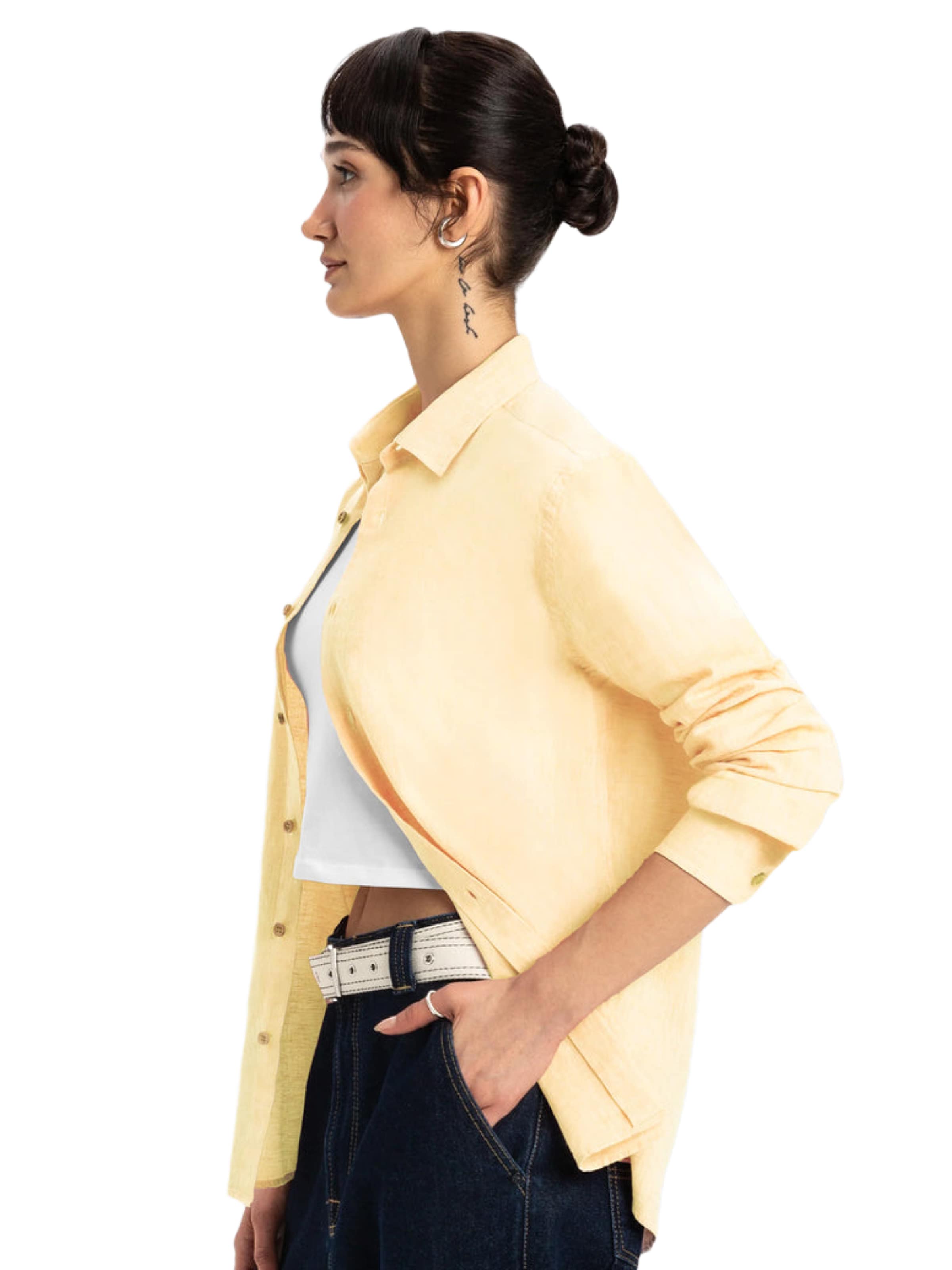 UNIQVIBE Blouse in Geel