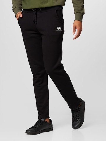 ALPHA INDUSTRIES Slim fit Trousers in Black: front