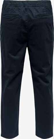 Only & Sons Regular Pleat-Front Pants 'Cam' in Blue