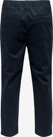 Only & Sons Regular Pleat-Front Pants 'Cam' in Blue