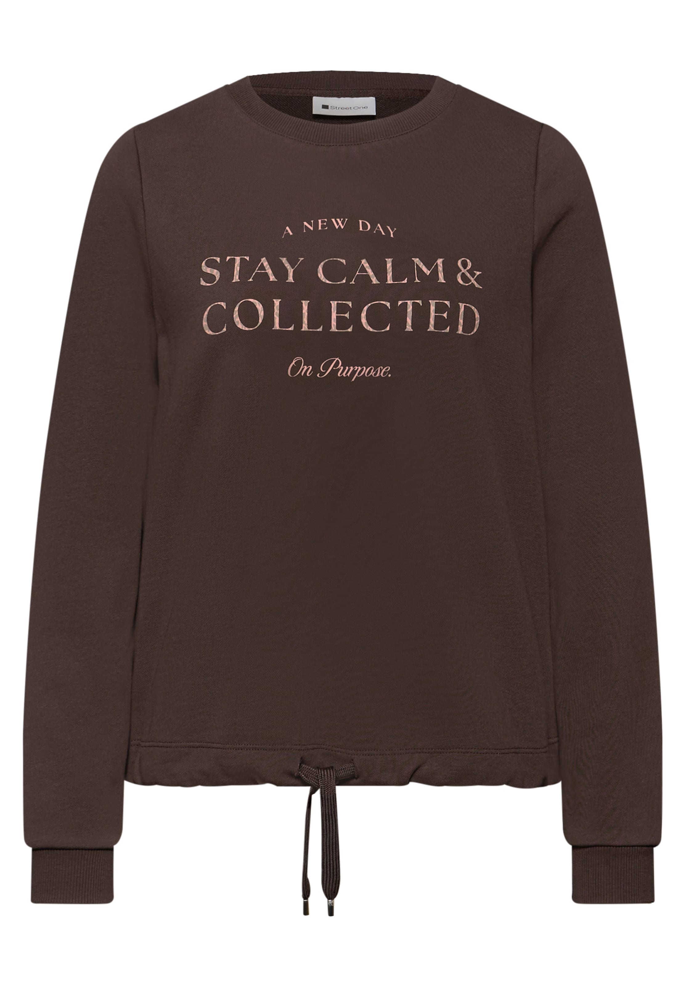 STREET ONE Sweatshirt in Brown: front