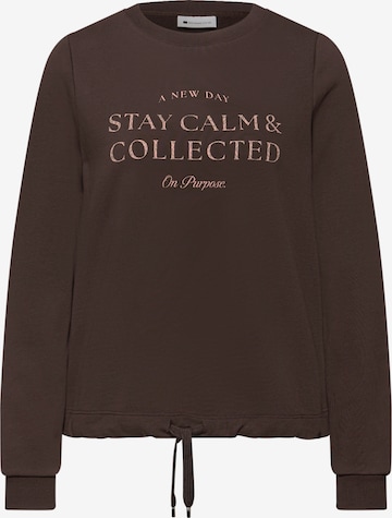 STREET ONE Sweatshirt in Brown: front