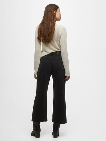 Pull&Bear Wide leg Jeans in Zwart