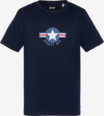 Schott NYC Sweatshirt in Blau: Vorderseite