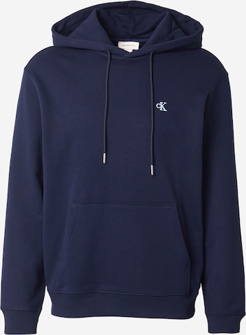 Sweat-shirt Calvin Klein Jeans en bleu : devant