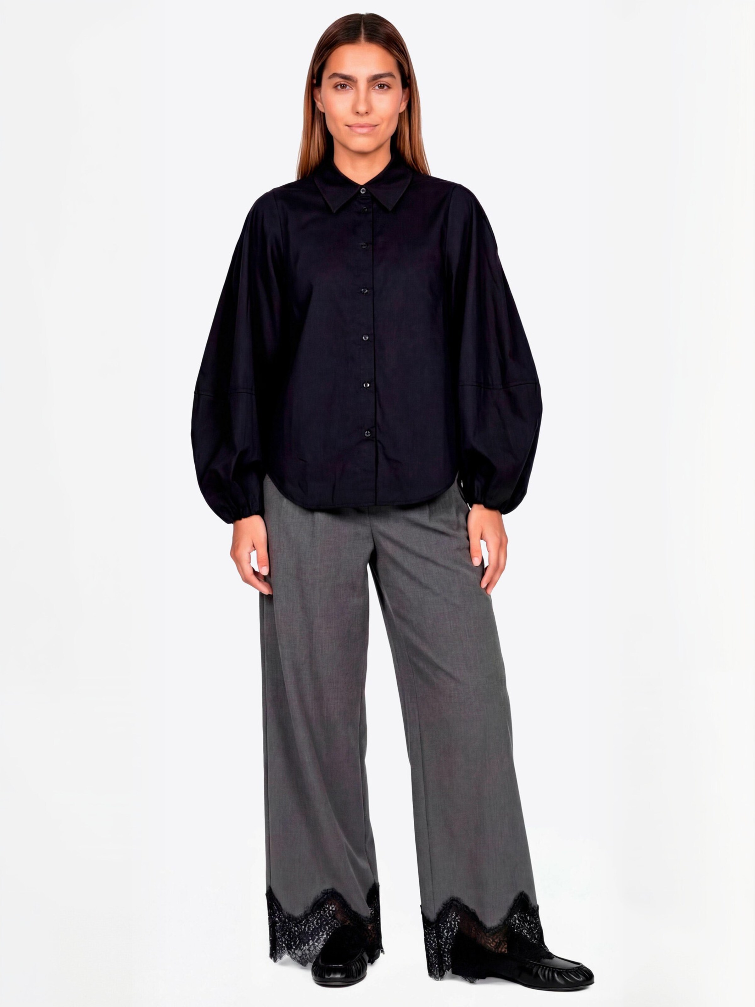 NORR Shirt ' Otilia ' in Zwart: voorkant