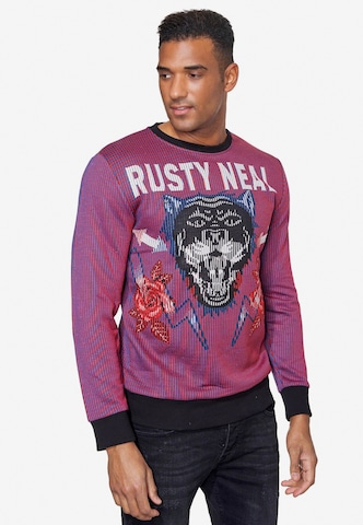 Rusty Neal Sweatshirt in Rood: voorkant