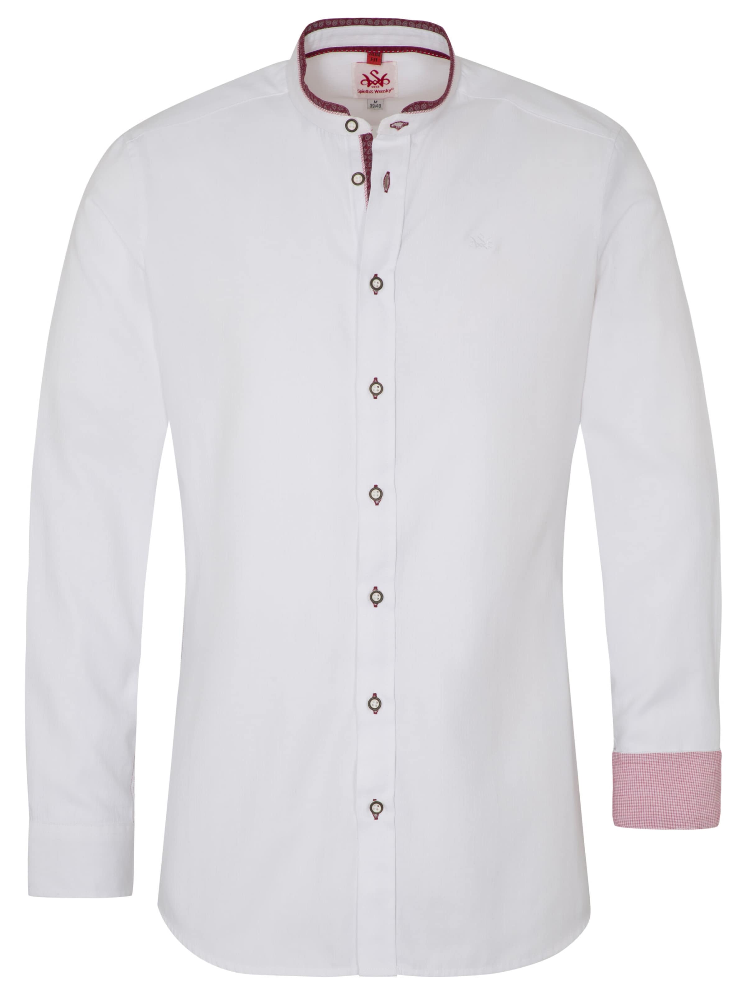 SPIETH & WENSKY Slim fit Traditional button up shirt 'Eisenach' in White: front