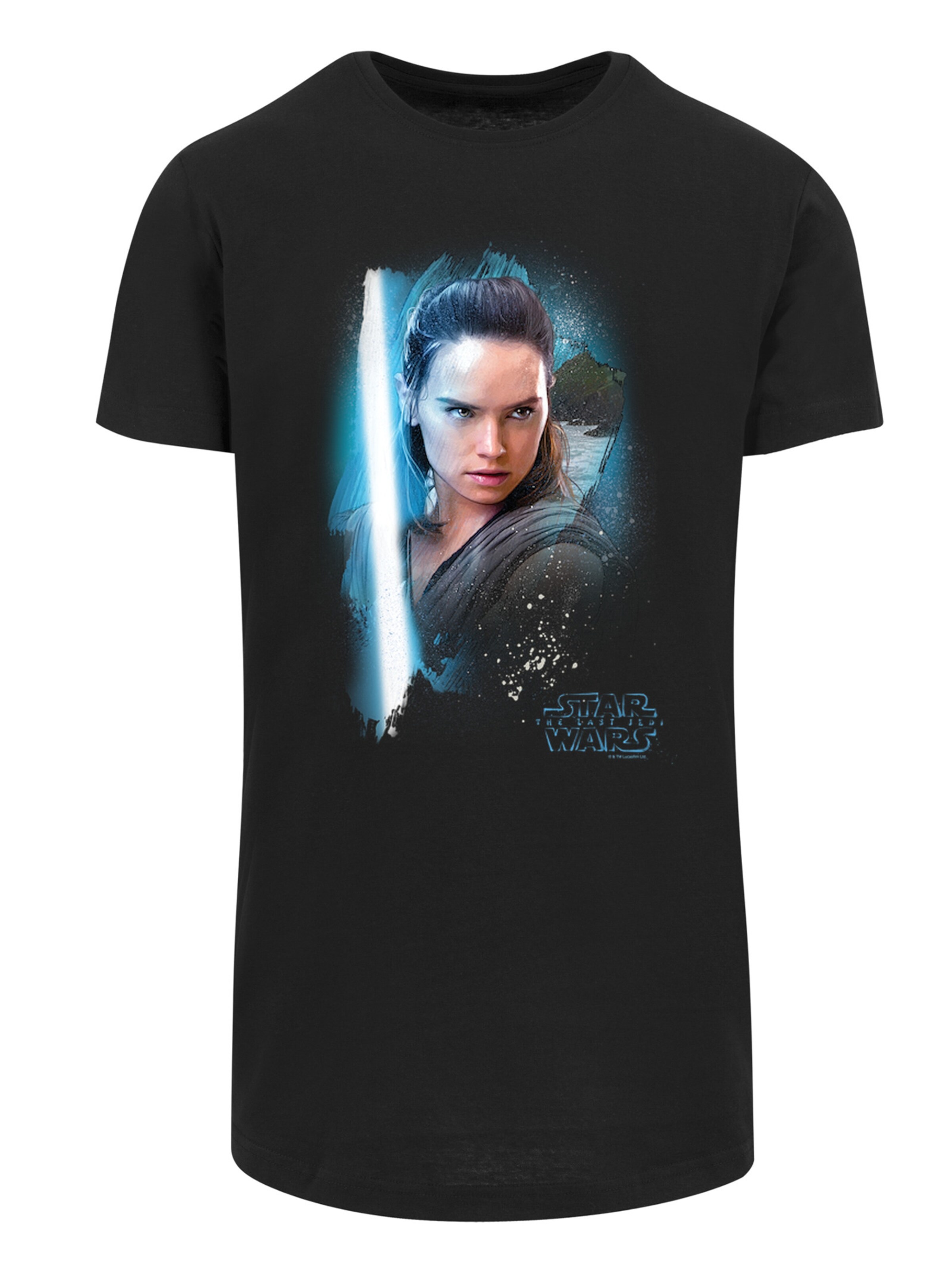 T-Shirt 'Star Wars Last Jedi Rey' F4NT4STIC en noir : devant