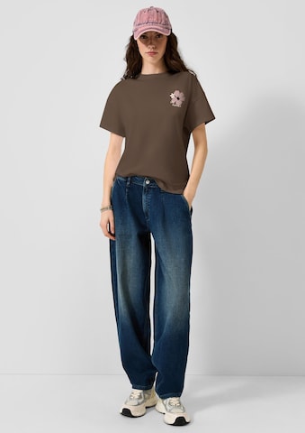 QS T-Shirt in Braun