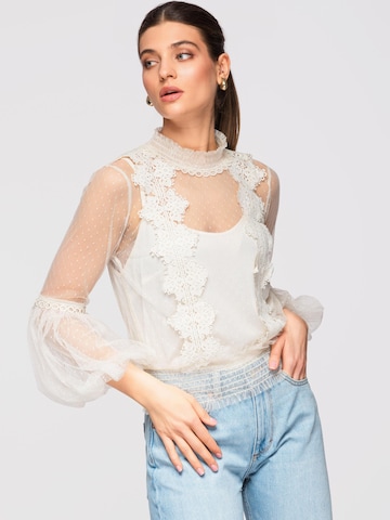 Ombre Blouse in Beige: voorkant