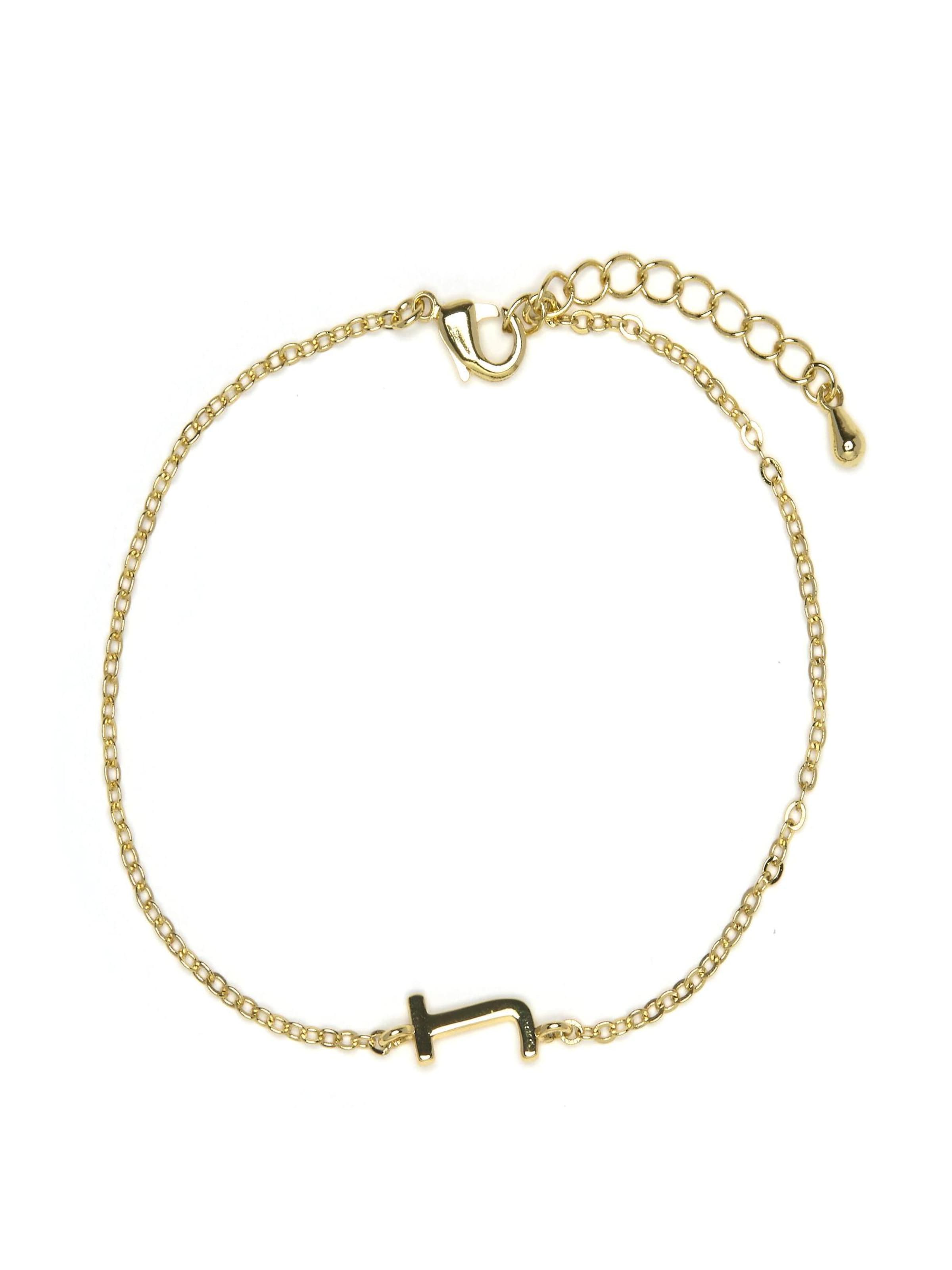 Luxenter Bracelet 'Alphabet J' in Gold: front