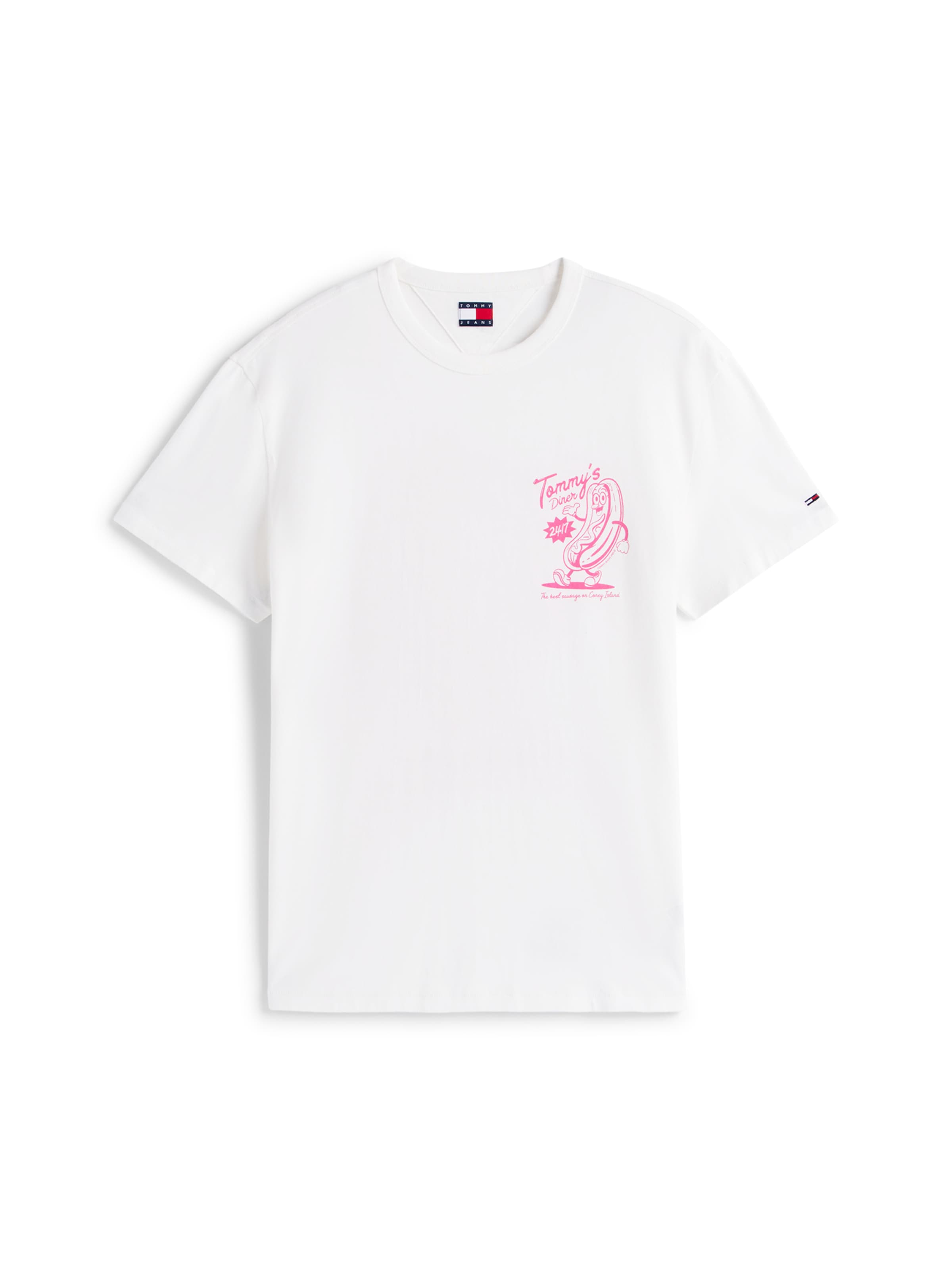 Tommy Jeans Tričko 'NOVELTY FAIR' – béžová: přední strana