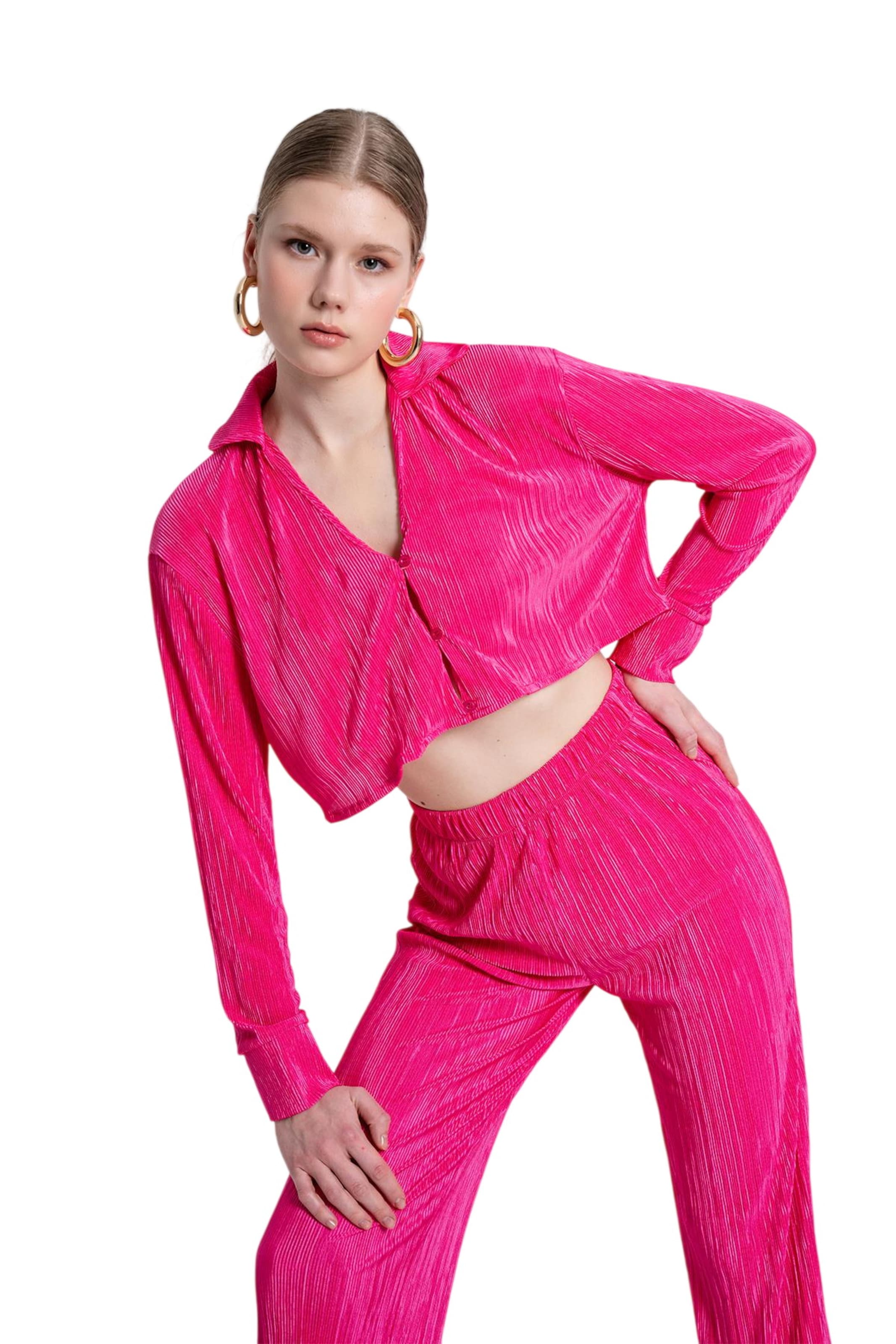 HOLLY LOLLY Zvonové kalhoty Kalhoty – pink