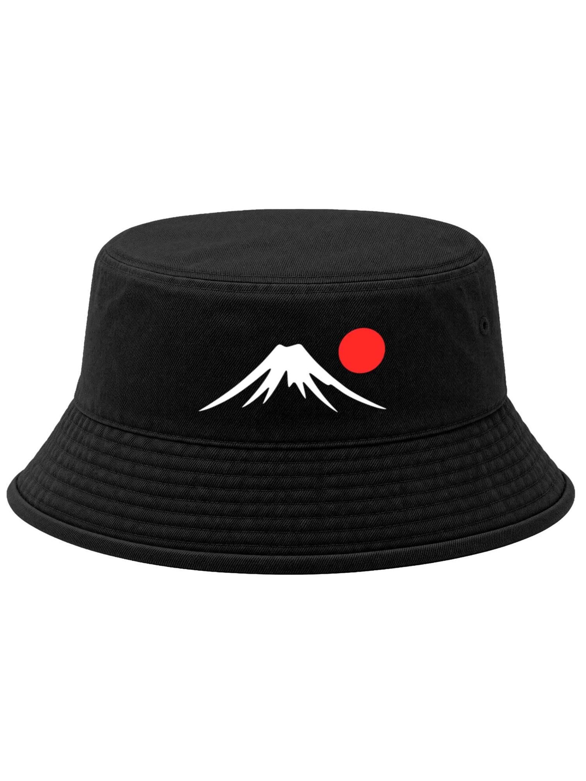 Neverless Hat 'Mount Fuji' in Black: front