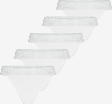 Mey Thong 'Modal Lace' in White: front
