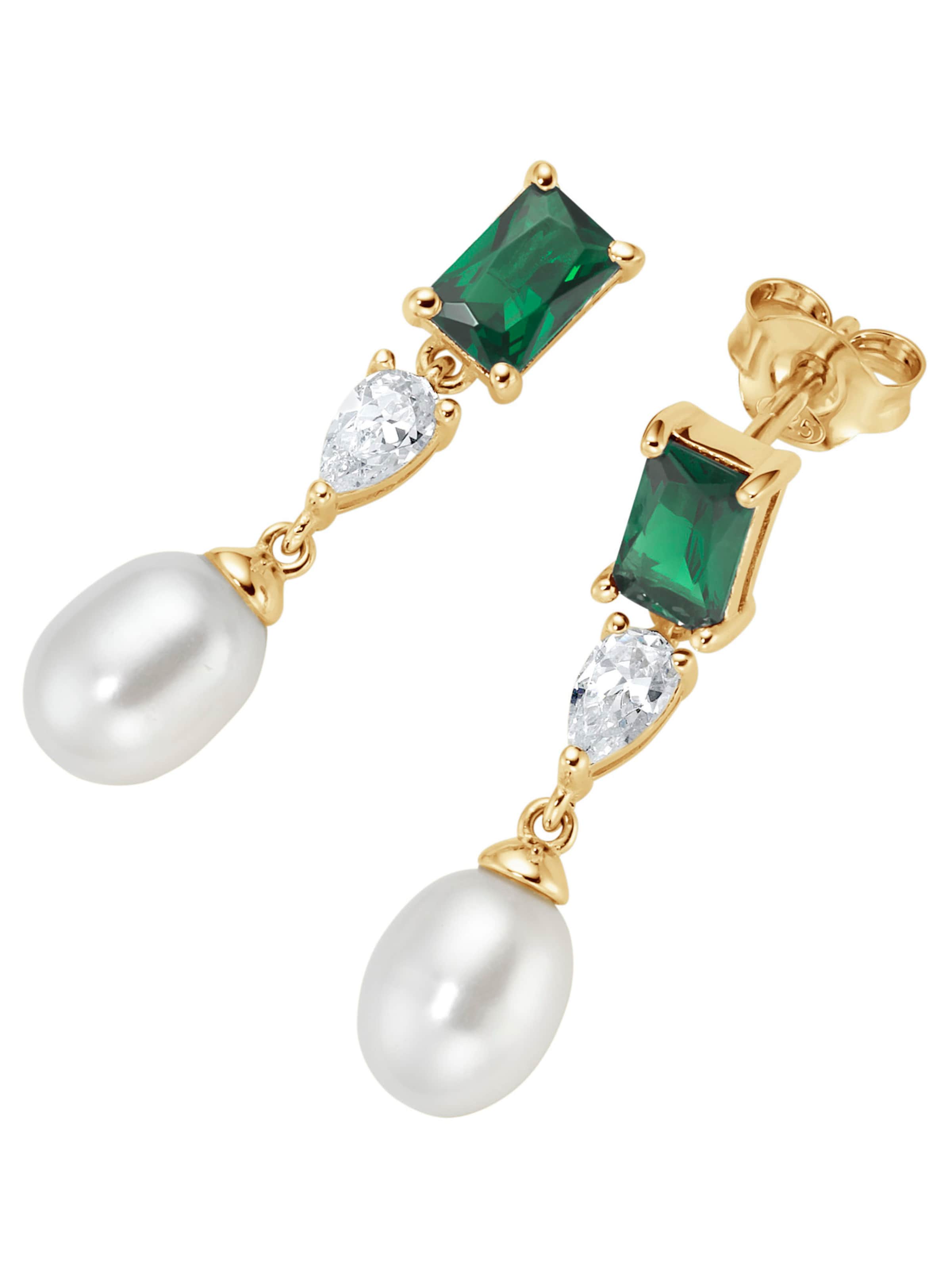 Orecchini Smart Jewel di colore oro / verde / bianco, Visualizzazione prodotti