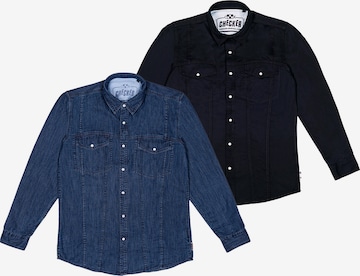 Chemise ' Dynasty Denim ' Checker en bleu : devant