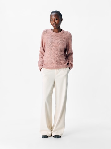 OBJECT Sweter 'OBJFLORA' w kolorze fioletowy