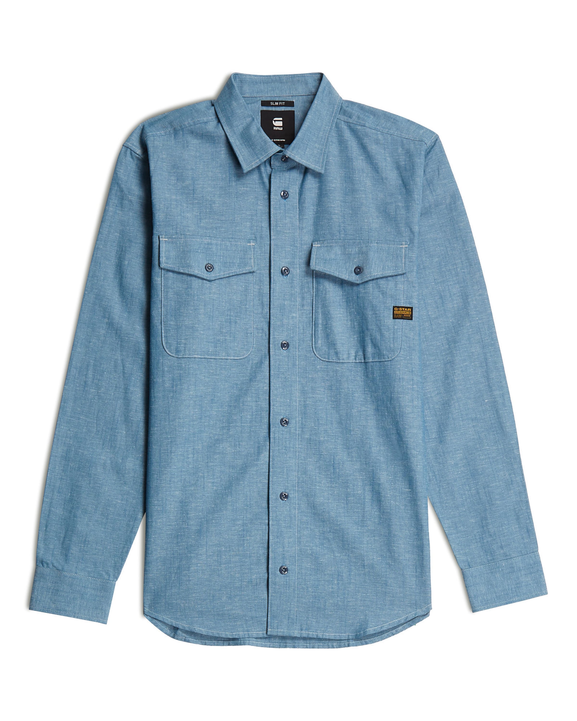 G-STAR Slim Fit Hemd in Blau: Vorderseite