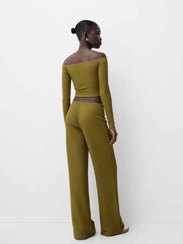 Bershka Wide leg Pants in Green